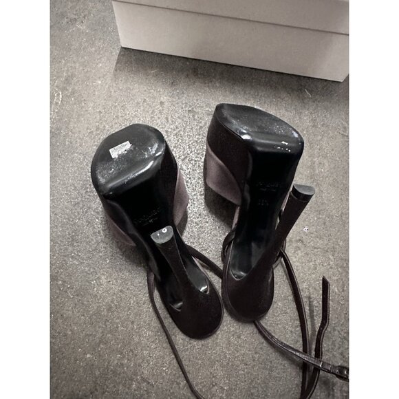 Saint Laurent Liberat Platform Sandals Heels Black Brown - Picture 9 of 11